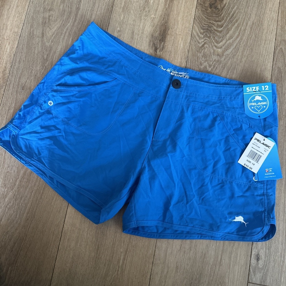 Pelagic Women's 12 Ocean Flex Hybrid‎ Swim Shorts Quick Dry Fish Boat Hiking NWT